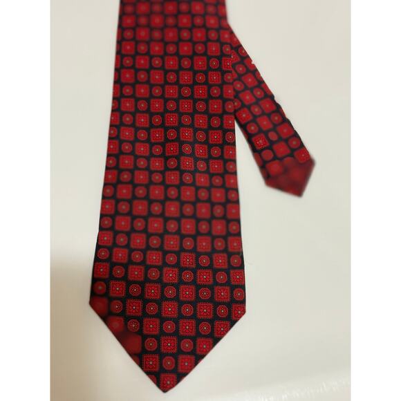 Vintage Puccini 100% Silk Men's Necktie - Tie - Red Abstract - Picture 2 of 4
